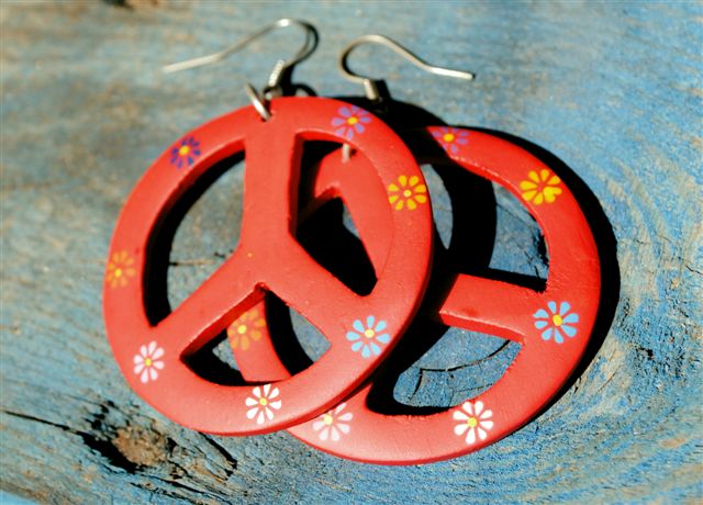 9920196 Boucles d'oreilles "peace and love"