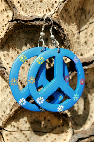 9920196 Boucles d'oreilles "peace and love"