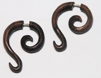 9920440 paire de boucles d'oreille bois de sono