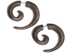 9920444 paire de boucles d'oreille bois de sono