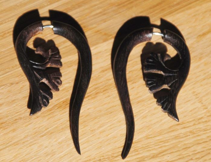 9920446 paire de boucles d'oreille bois de sono