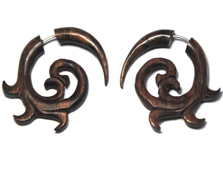 9920447 paire de boucles d'oreille bois de sono