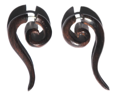 9920449 paire de boucles d'oreille bois de sono