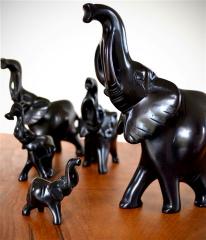 70695B Set of 5 elephants 7 to 24 cm