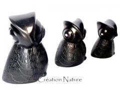 70702B Set of 3 owl 6 to 10 cm