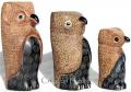 83303 Set of 3 owls 9 to 14 cm