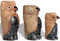 83303 Set of 3 owls 9 to 14 cm