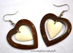 9920192 Bone and wood earrings