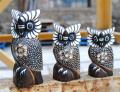 9953703 set of 3 owls 10 to 15 cm